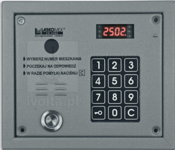 CP-2503TP-SILVER Panel audio, podświetlana klawiatura, możliwość montażu modułu kamery, kolor srebrny, Laskomex
